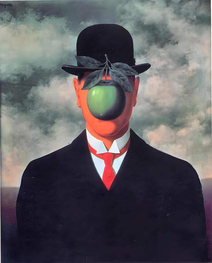 Toy Painting - The Son of Man by Rene Magritte