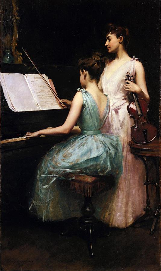 The Sonata Painting by Irving Ramsay Wiles American - Fine Art America