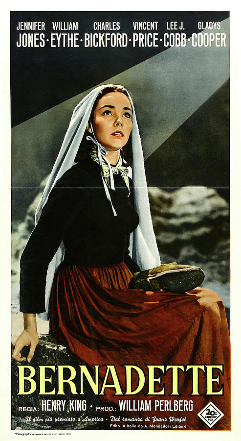 The Song of Bernadette, 1943 Mixed Media by Movie World Posters
