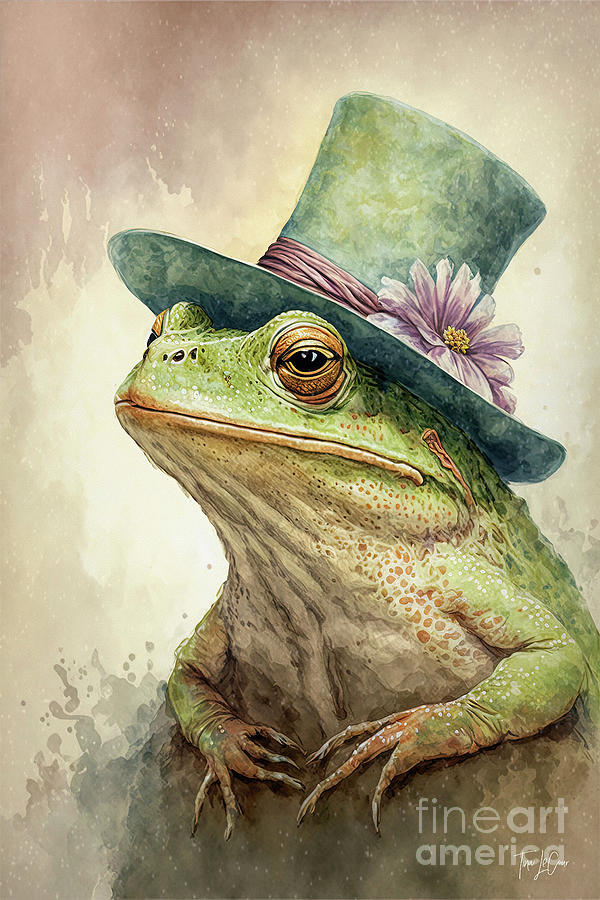 Frog Painting - The Sophisticated Bullfrog by Tina LeCour