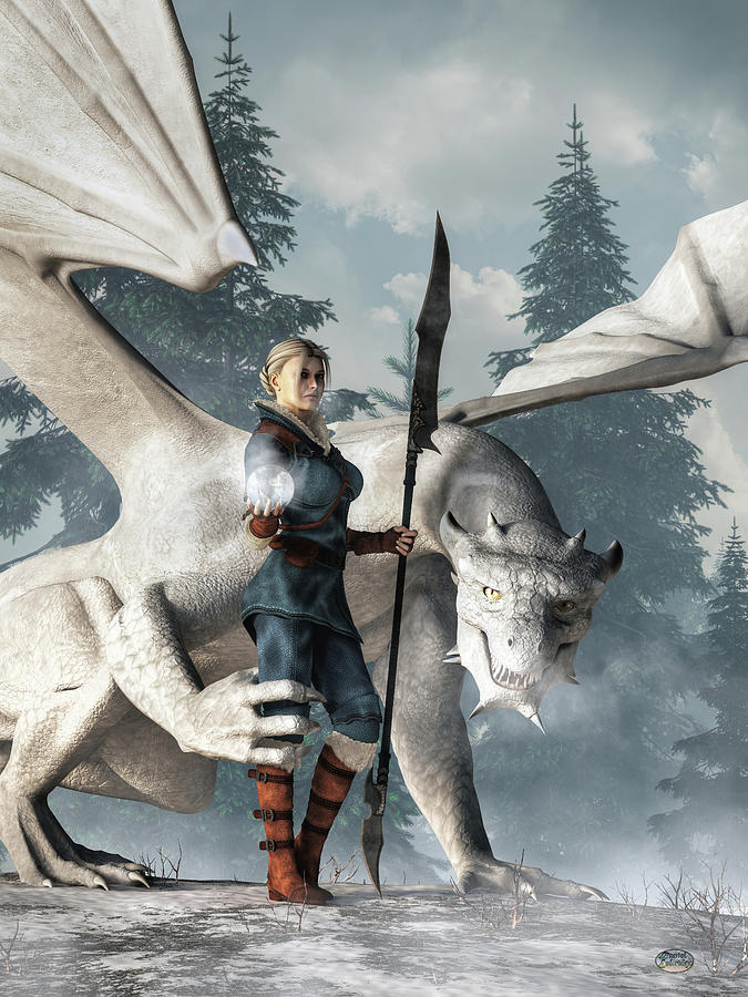 The Sorceress of the White Dragon Digital Art by Daniel Eskridge
