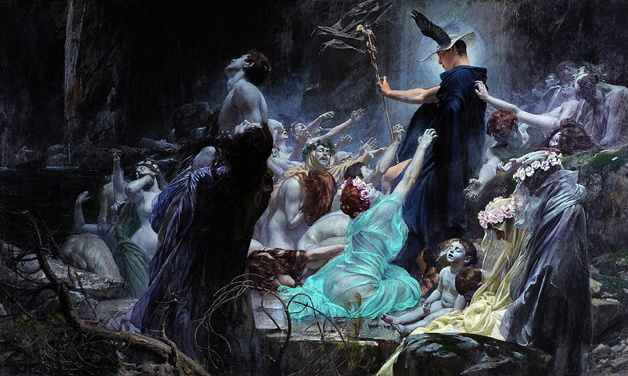 Magic Painting - The Souls of Acheron, 1898 by Adolf Hiremy-Hirschl