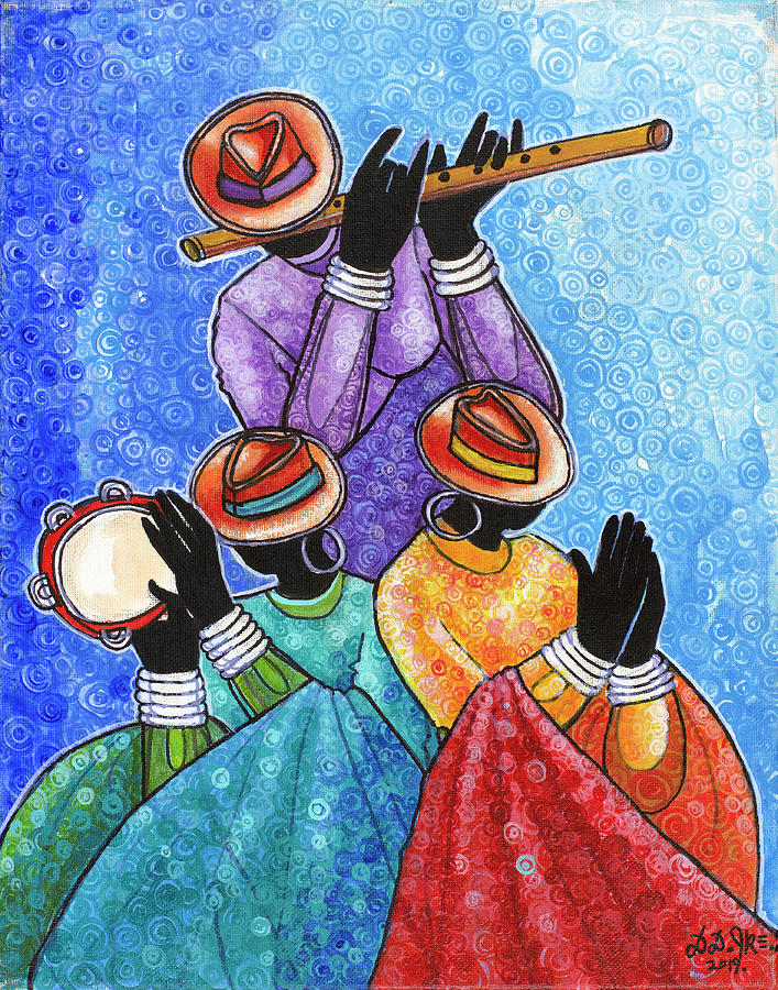 Flute Painting - The Sound of Joy and Gratitude by Darlington Ike