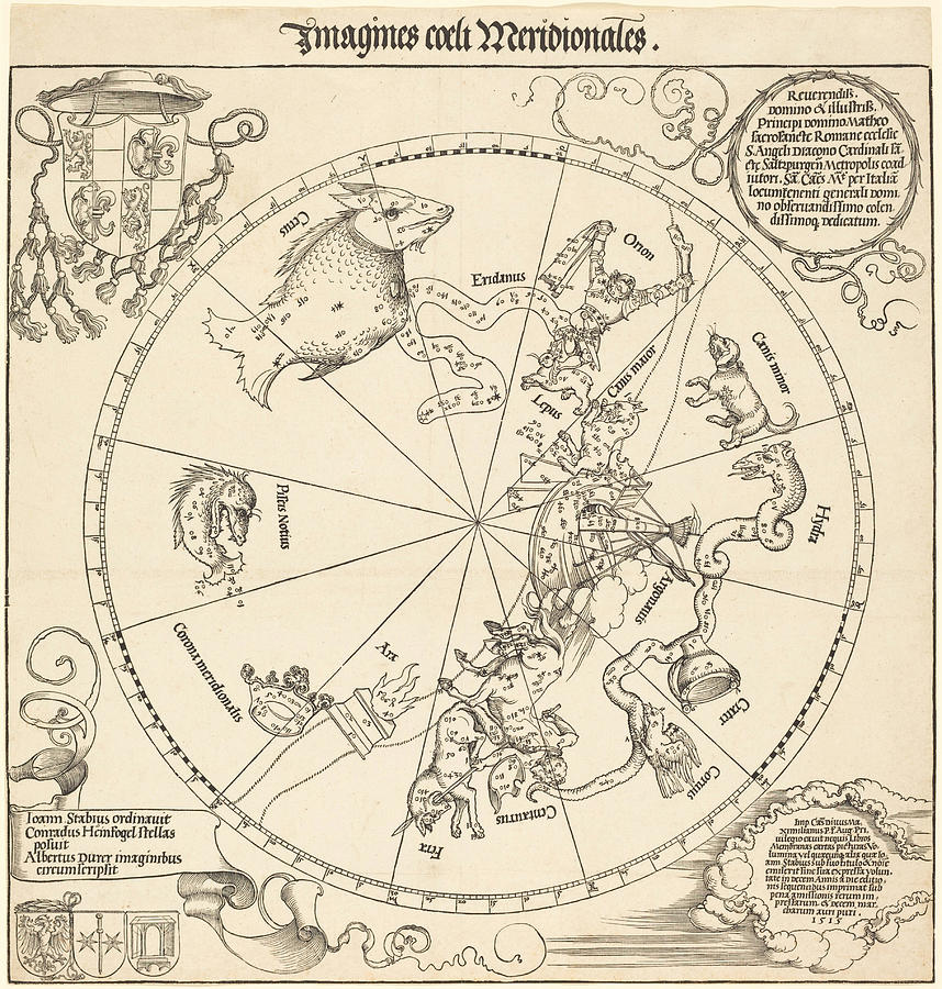 The Southern Celestial Hemisphere Drawing by Albrecht Durer - Pixels