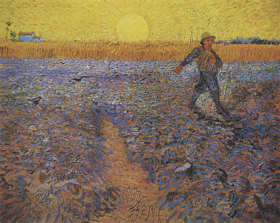 The Sower at Sunset  Painting by Vincent van Gogh