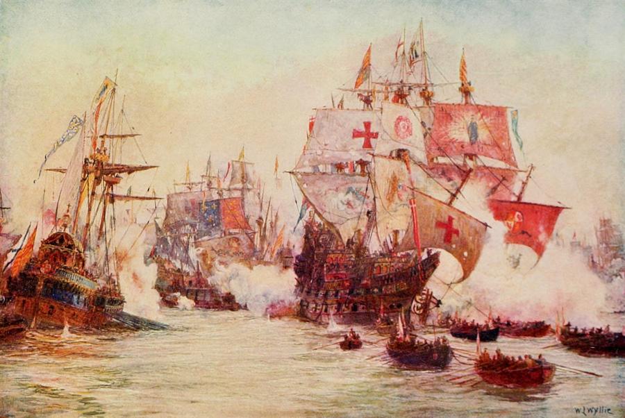 The Spanish Armada 1588 Painting By William Wyllie Fine Art America   The Spanish Armada 1588 William Wyllie 