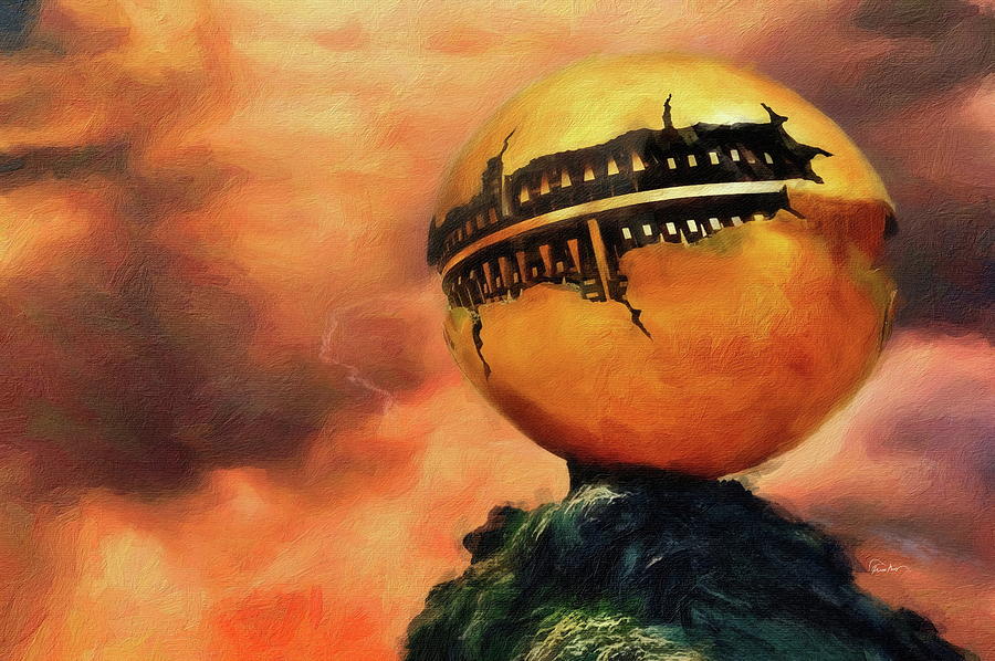The Sphere on the Mountain Digital Art by Russ Harris