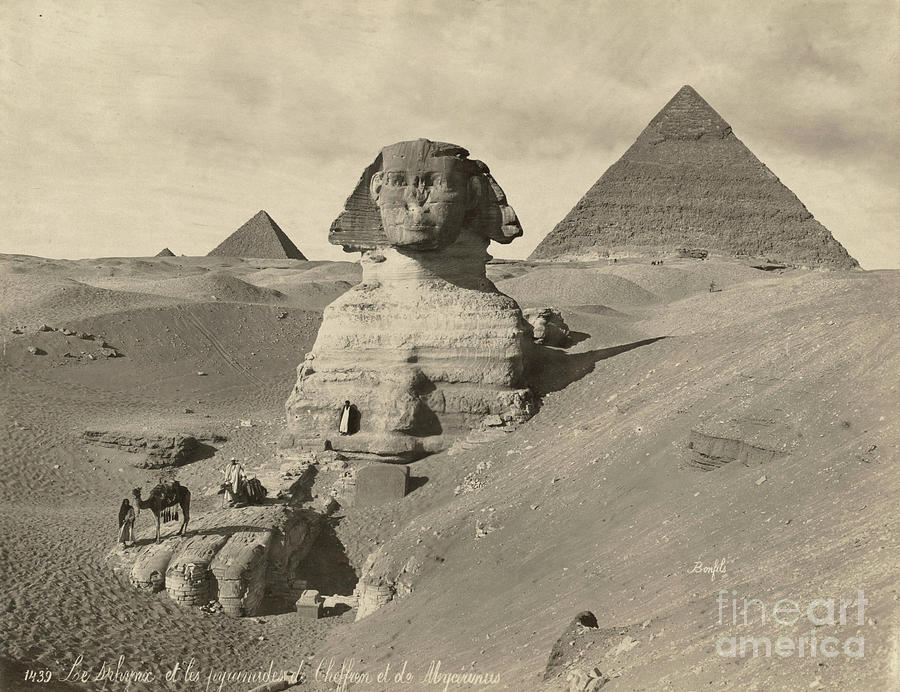 The Sphinx And Pyramids, Giza, Egypt, Circa 1866 Photograph