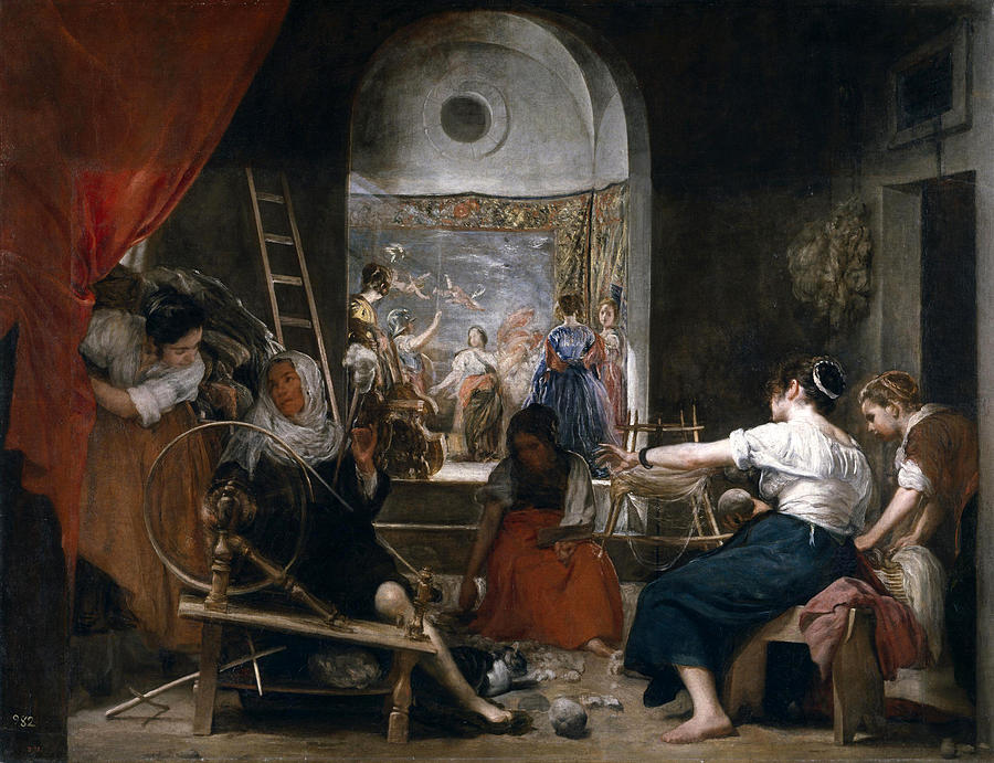 The Spinners. Las Hilanderas Painting by Diego Velazquez