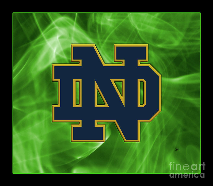 University Of Notre Dame Digital Art - The Spirit And Mystique Of Notre Dame Fighting Irish Green by John Stephens