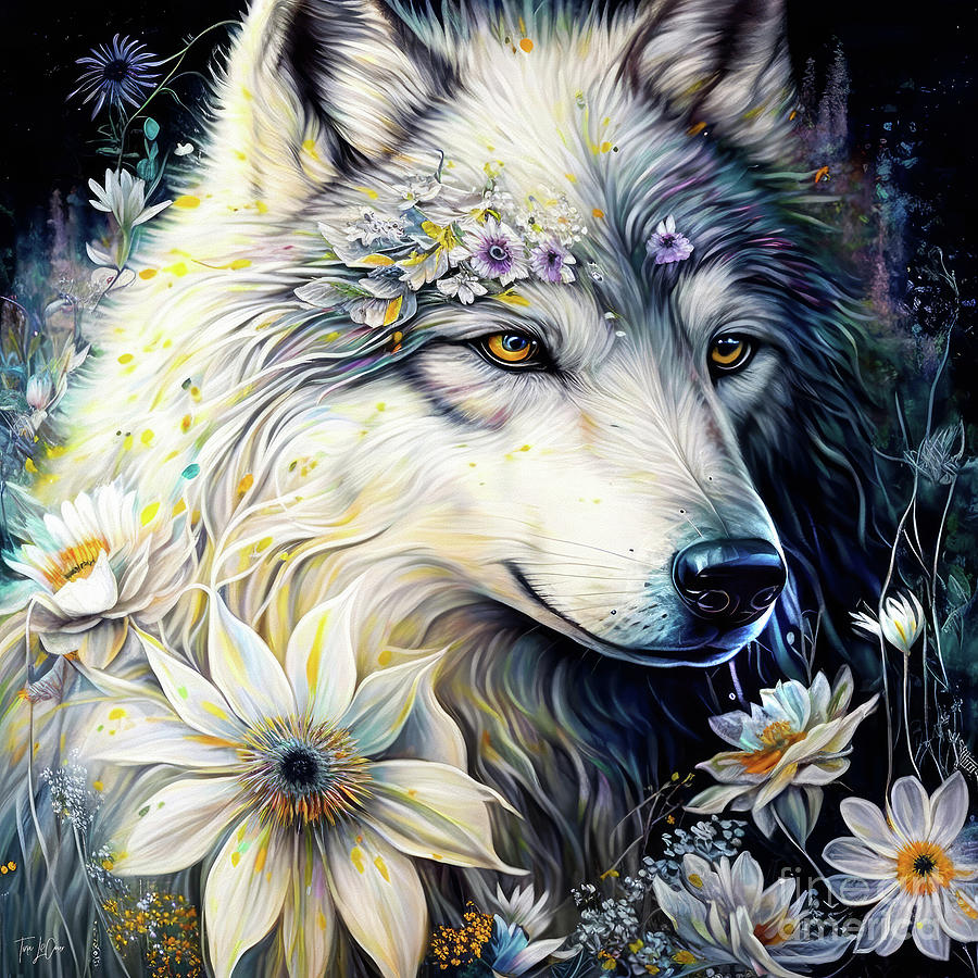 Wolves Painting - The Spirit Wolf by Tina LeCour