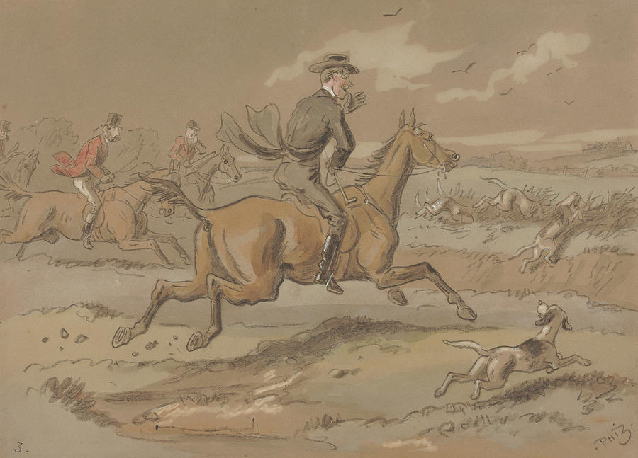 The Sporting Parson - He Joins to Cheer Them on Hallelujah Drawing by Hablot Knight Browne
