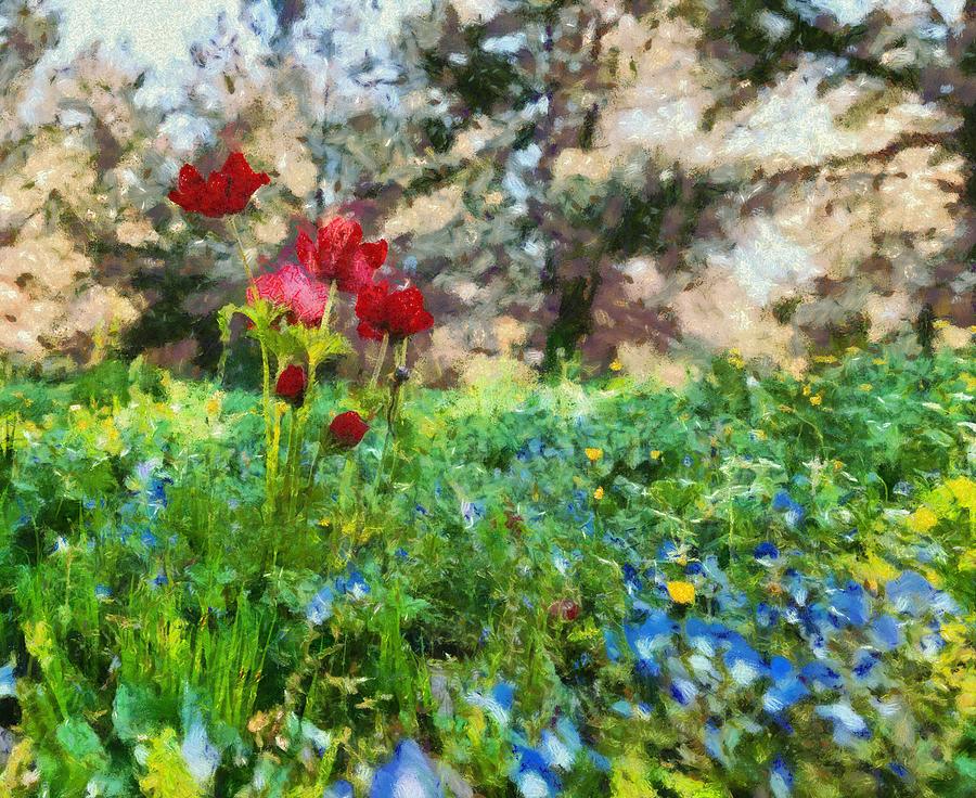 The spring flowers - monet Digital Art by Sergey Simanovsky