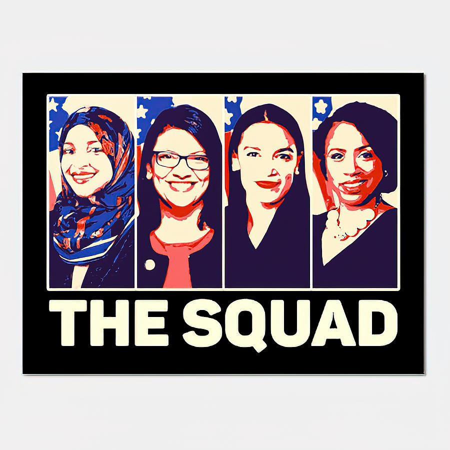 THE SQUAD AOC Ilhan Omar Tlaib Pressley Feminist Painting by Karl ...