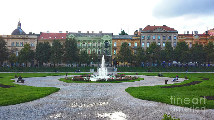 The Square And Fountain Photograph by Jasna Dragun