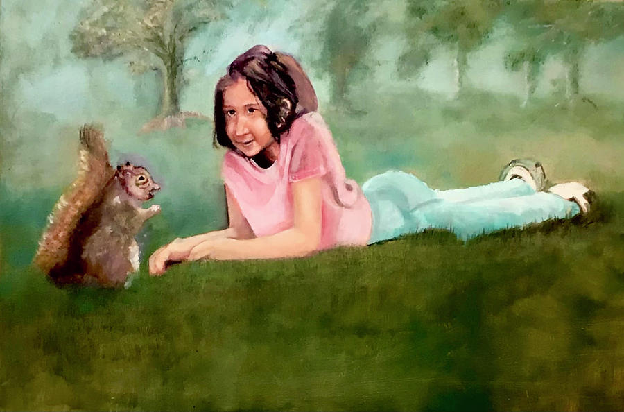 The Squirrel Whisperer Painting by David Morton - Fine Art America