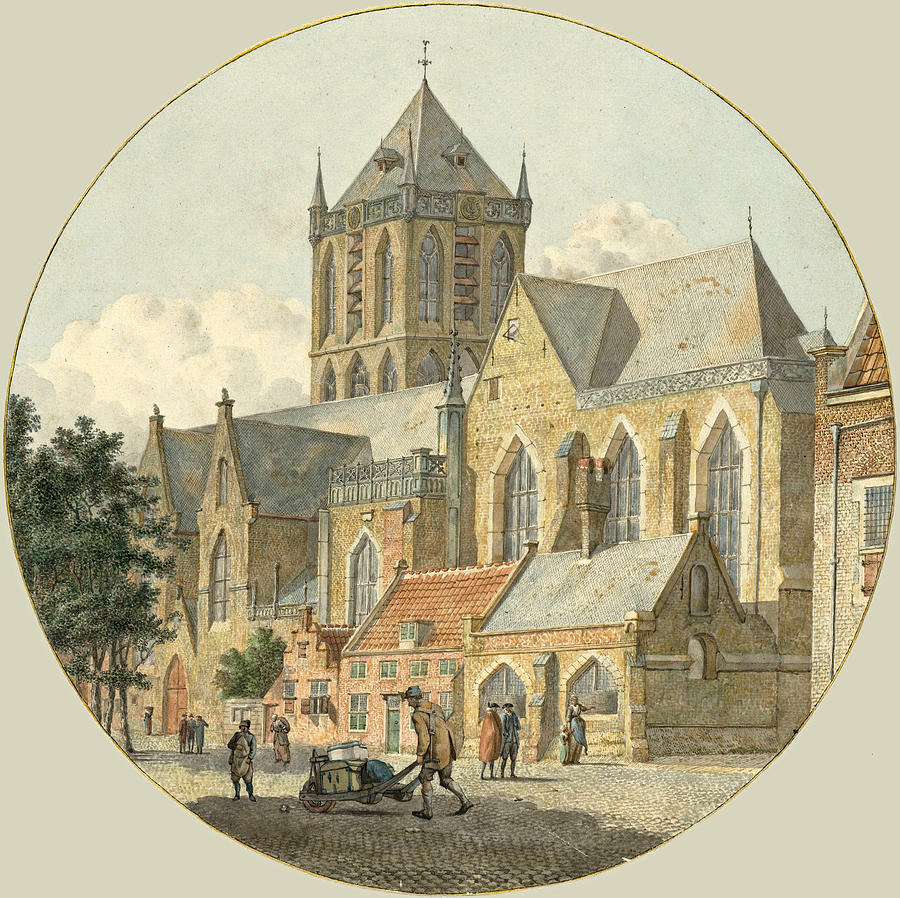 The St. Jacobs Church in Utrecht Drawing by Johannes Huibert Prins