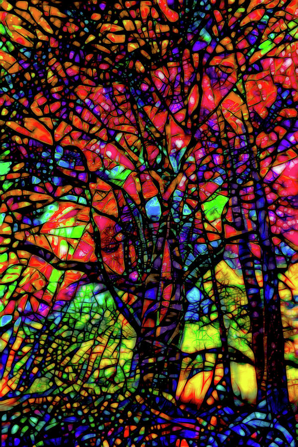 The Stained Glass Forest Digital Art by Peggy Collins