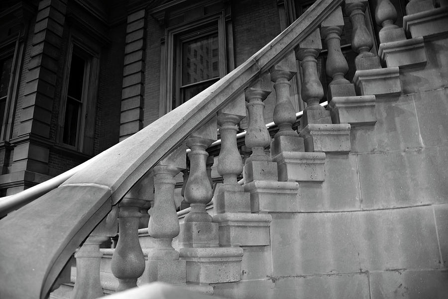 The Stairs Union League - Broad Street Philadelphia in Black and Photograph by Bill Cannon