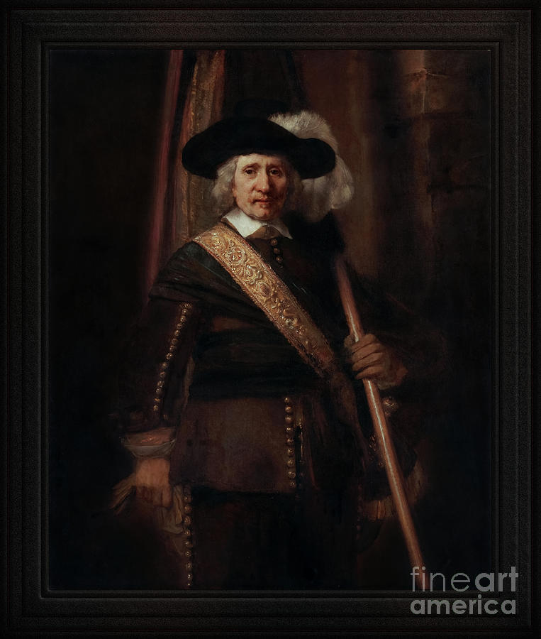 The Standard Bearer by Rembrandt van Rijn Classical Art Old Masters Reproduction Photograph by Rolando Burbon