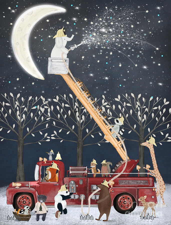 Fire Engine Painting - The Star Brigade by Bri Buckley