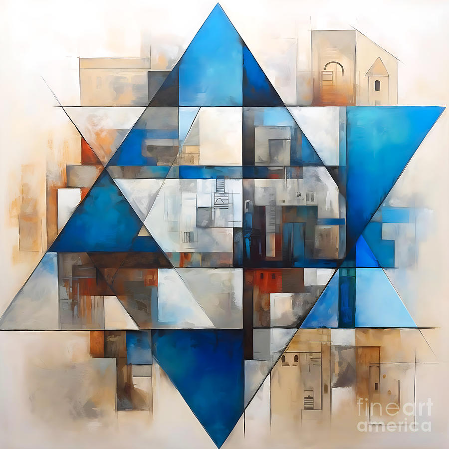 Abstract Painting - The Star of David by Mark Ashkenazi