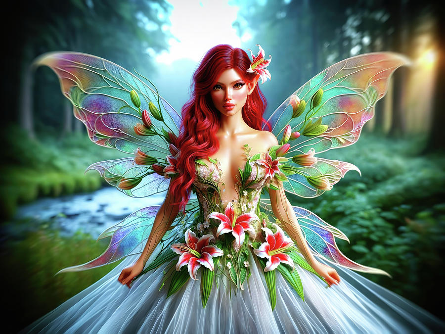 The Stargazer Fairys Midsummer Night Dream Digital Art by Bill And Linda Tiepelman