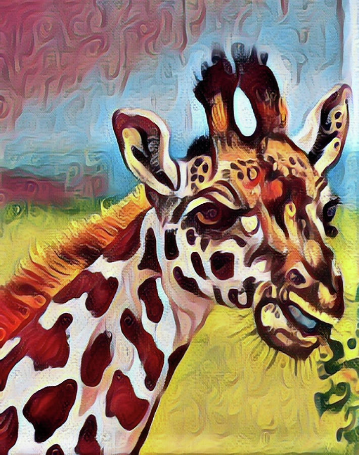 The Staring Giraffe Painting by Chrisford Chayera - Fine Art America