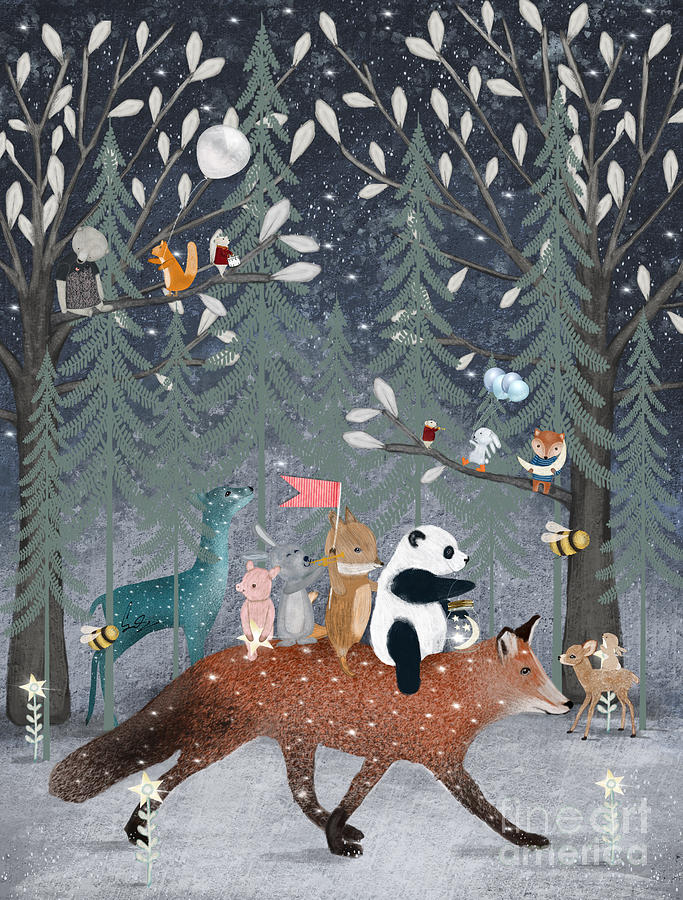 Childrens Painting - The Starlight Fox by Bri Buckley