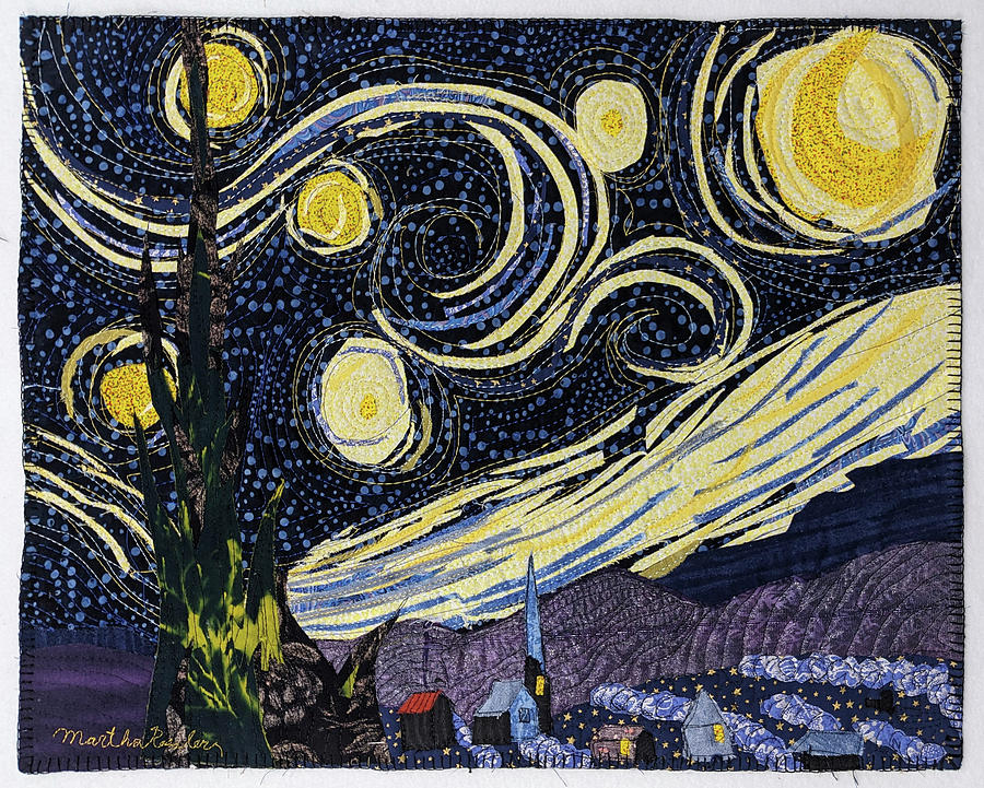 The Starry Night after Van Gogh Tapestry - Textile by Martha Ressler