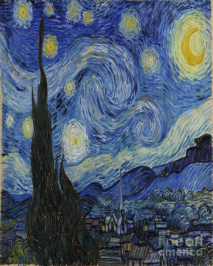 The Starry Night by Vincent van Gogh Painting by White Palmer - Fine ...