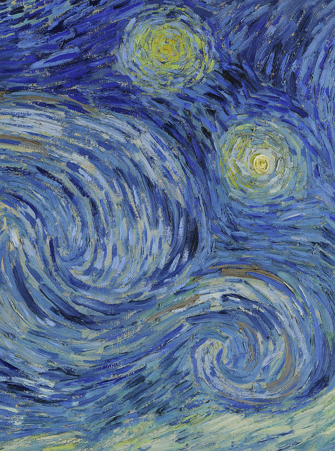 The Starry Night, Detail No.14 Painting by Vincent van Gogh - Fine Art ...