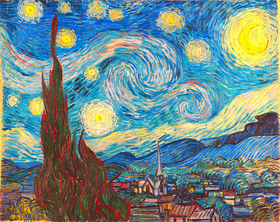 The Starry Night with A Colorful Twist Painting by Odyssey Images