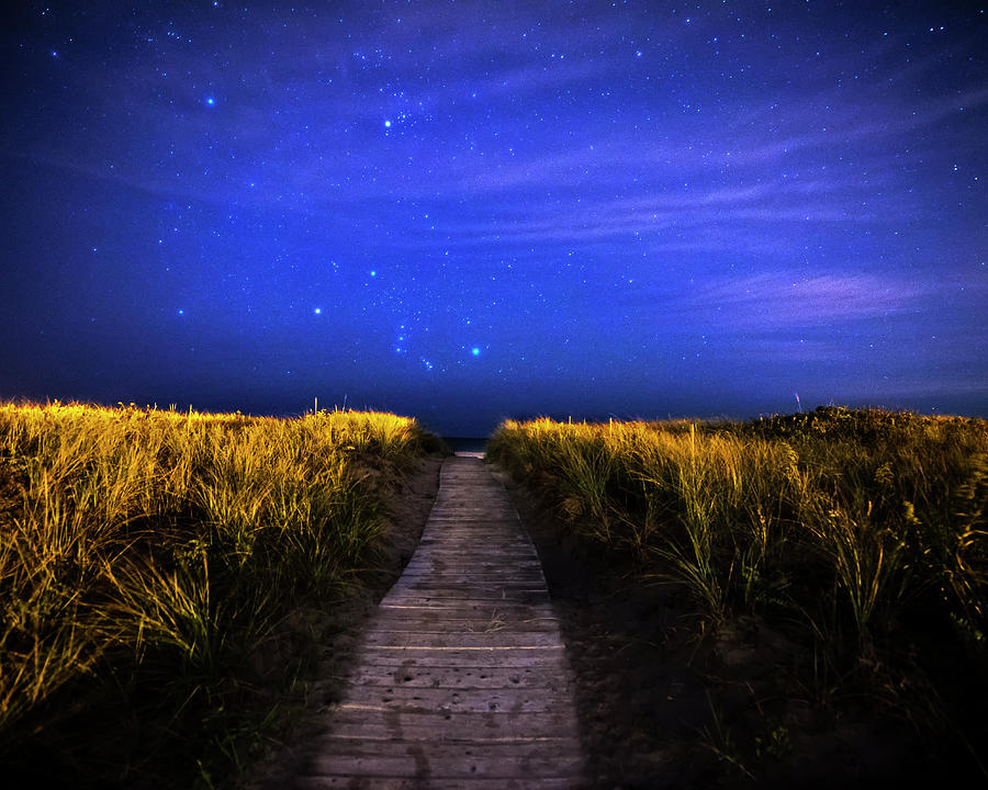 Beach Photograph - The Starry Path to Good Harbor Beach in Gloucester, MA by Toby McGuire