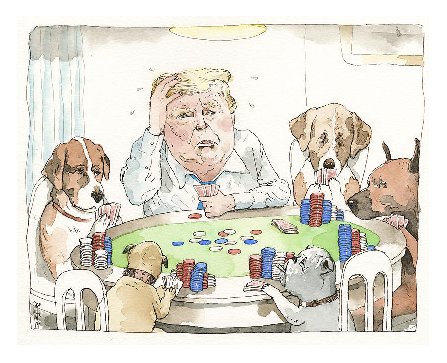 The State of Play For A Poker-Playing President Painting by Barry Blitt
