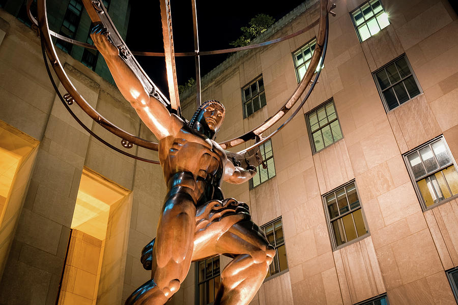 Greek Photograph - The Statue of Atlas at the Rockefeller Center in New York #2 by Karel Miragaya