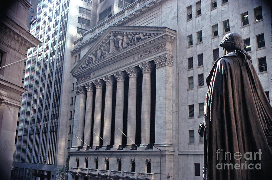 The Statue Of George Washington Looks Over The New York Stock Exchange. Photograph by Tom Wurl
