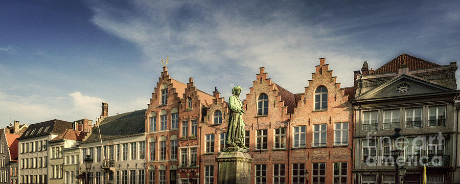 Jan Van Eyck Digital Art - The Statue of Jan Van Eyck in Bruges by Dimax Vision