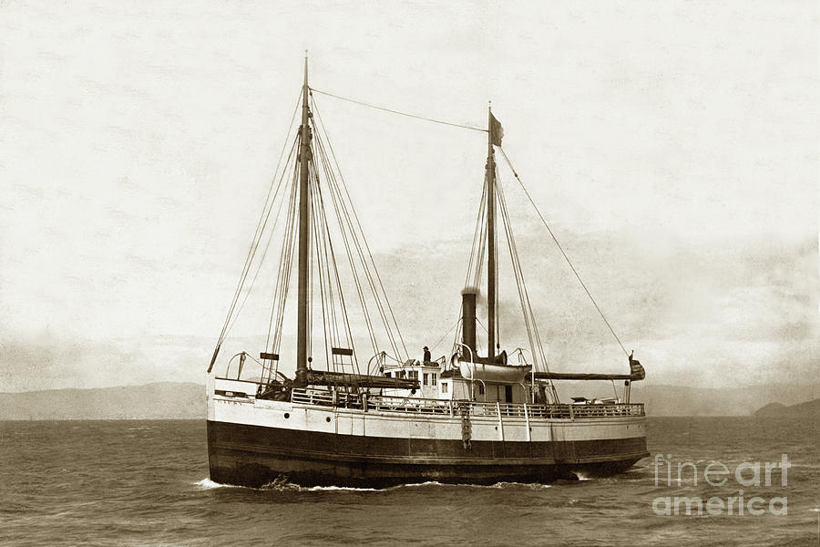 San Francisco Photograph - The Steam schooner Gipsy was built in San Francisco,  at sea Circa 1900 by Monterey County Historical Society