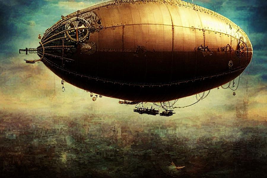 The Steampunk Blimp Digital Art by Bob Smerecki - Pixels