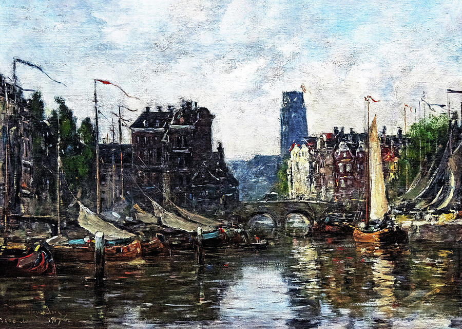 Eugene Louis Boudin Painting - The Stock Exchange Bridge - Digital Remastered Edition by Eugene Louis Boudin Eugene Louis Boudin Painting - The Stock Exchange Bridge - Digital Remastered Edition by Eugene Louis Boudin
