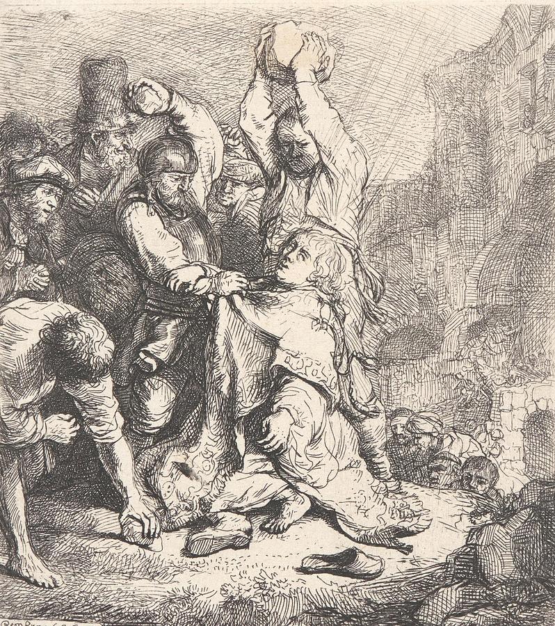 The Stoning of St Stephen Painting by Rembrandt van Rijn Dutch | Pixels