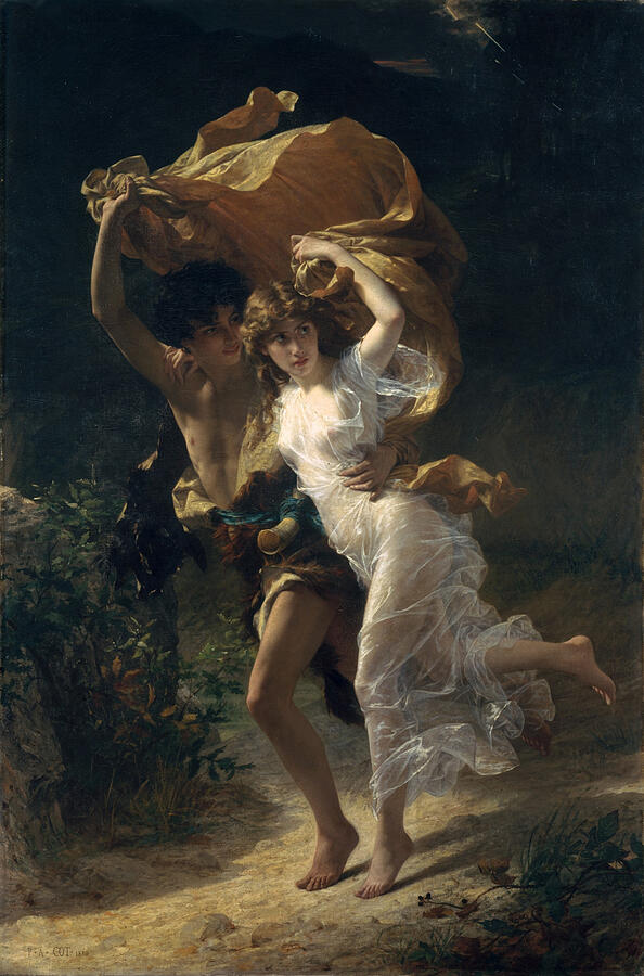 Romantic Painting - The Storm 1880 by Pierre Auguste Cot - Linda Howes Website