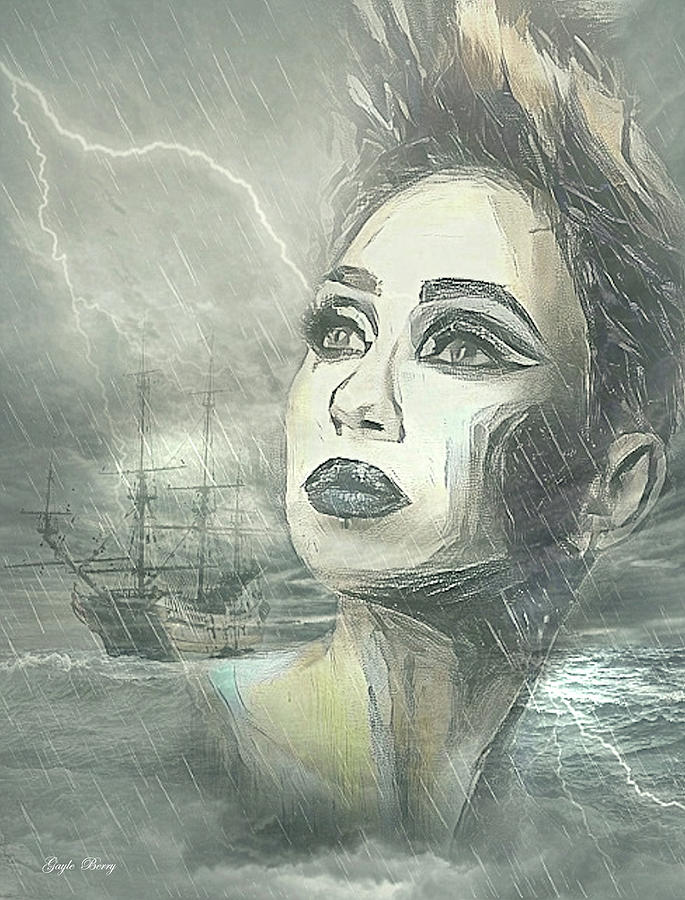 Mermaid Mixed Media - The Storm by Gayle Berry