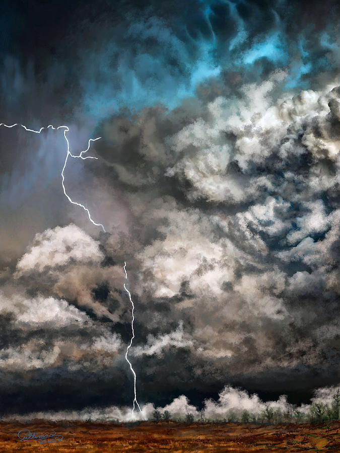 Storm Digital Art - The Storm by Marilyn Cullingford