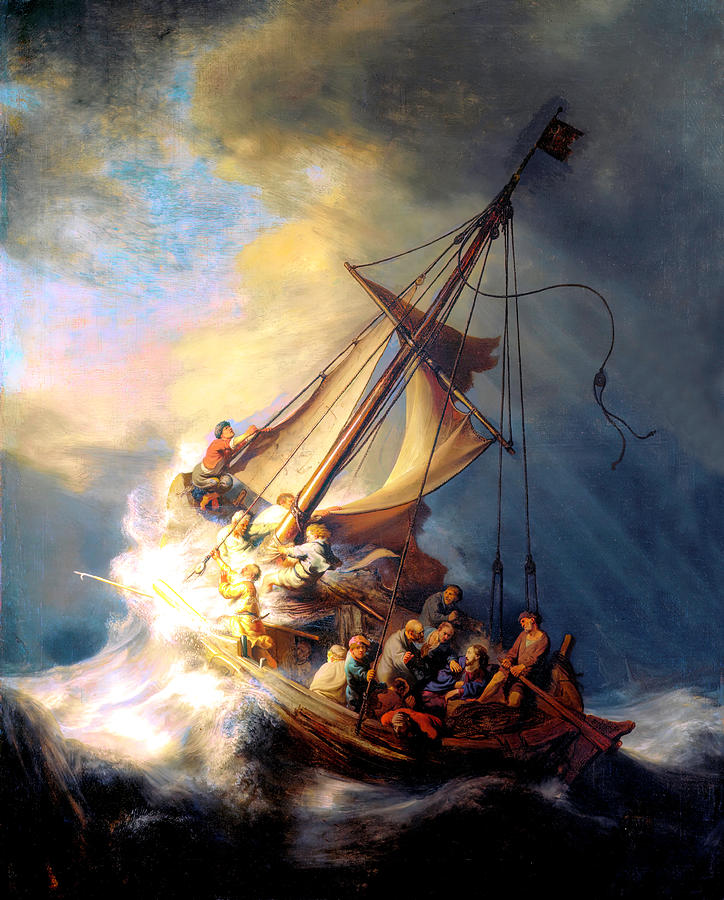 The Storm on the Sea of Galilee, 1633 Painting by Rembrandt Harmenszoon van Rijn
