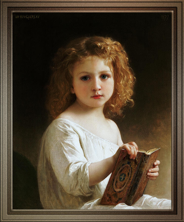 The Story Book by William-Adolphe Bouguereau Painting by Rolando Burbon