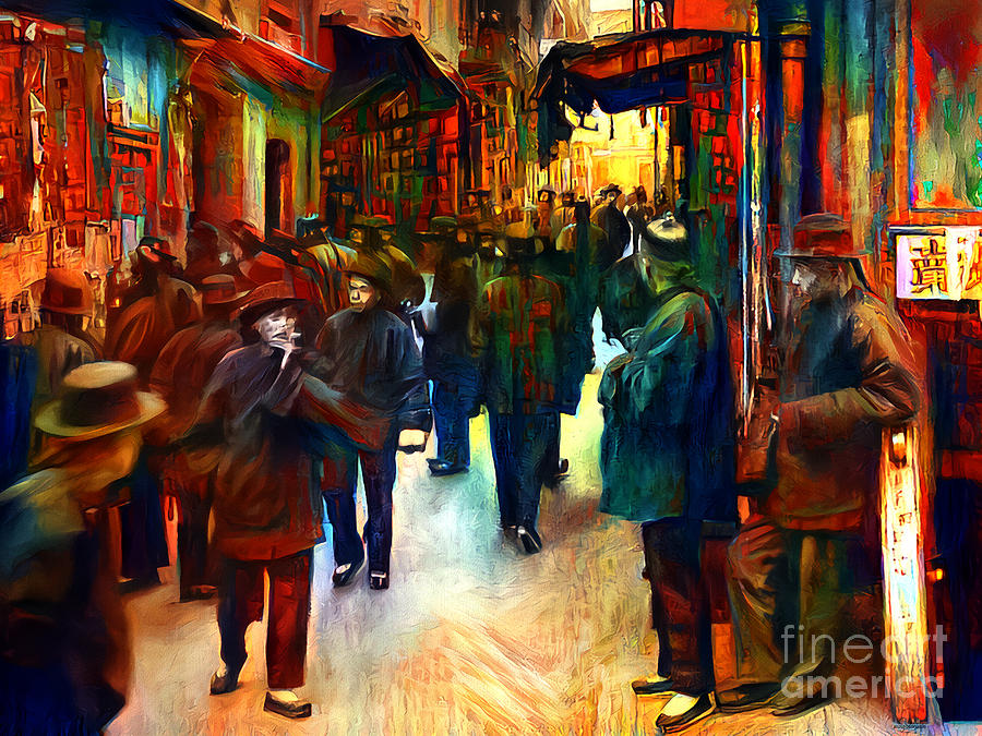 The Street of the Gamblers in San Francisco Chinatown Original Photo by Arnold Genthe 20210324 Photograph by Wingsdomain Art and Photography