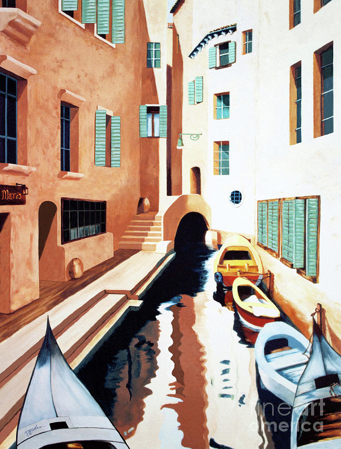 THE STREETS OF VENICE - prints of Oil Painting Painting by Mary Grden