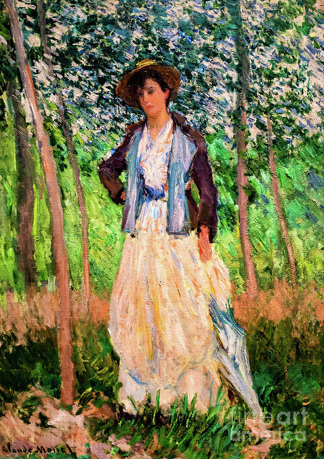 The Stroller by Claude Monet Painting by Claude Monet